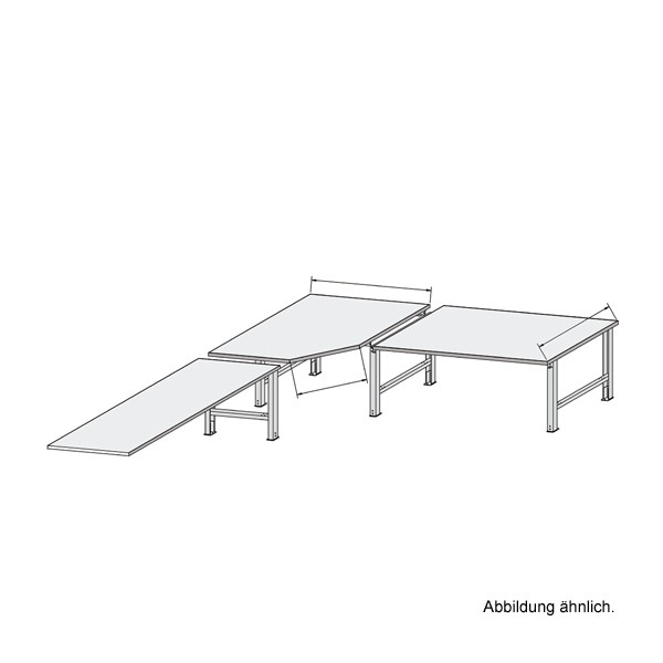 Packtisch Eckmodul-A Melaminharzbeschichtet, 25 mm
