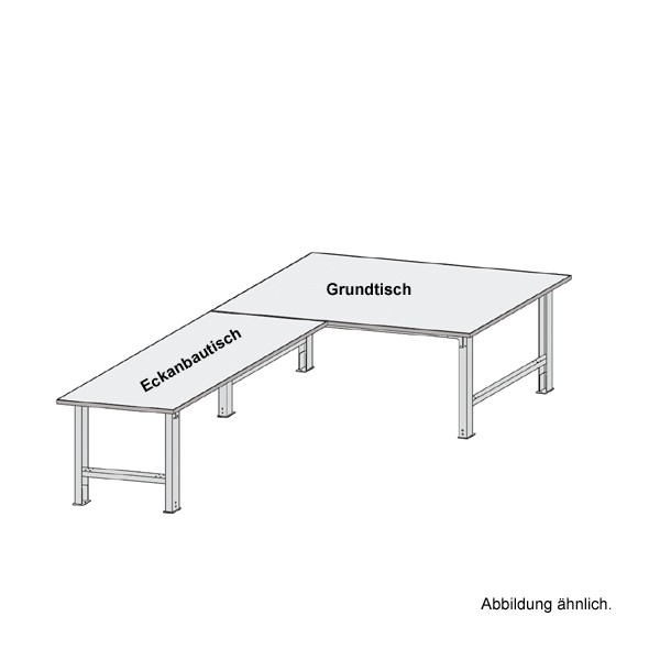 Packtisch Eckanbautisch-1500-A Melaminharzbeschichtet, 25 mm