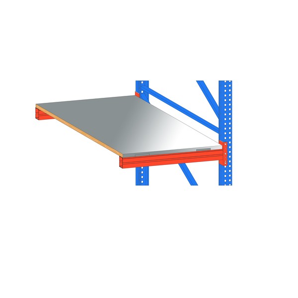 Stahlblechauflage für aufgelegte Holzfachböden Palettenregal TI 1000